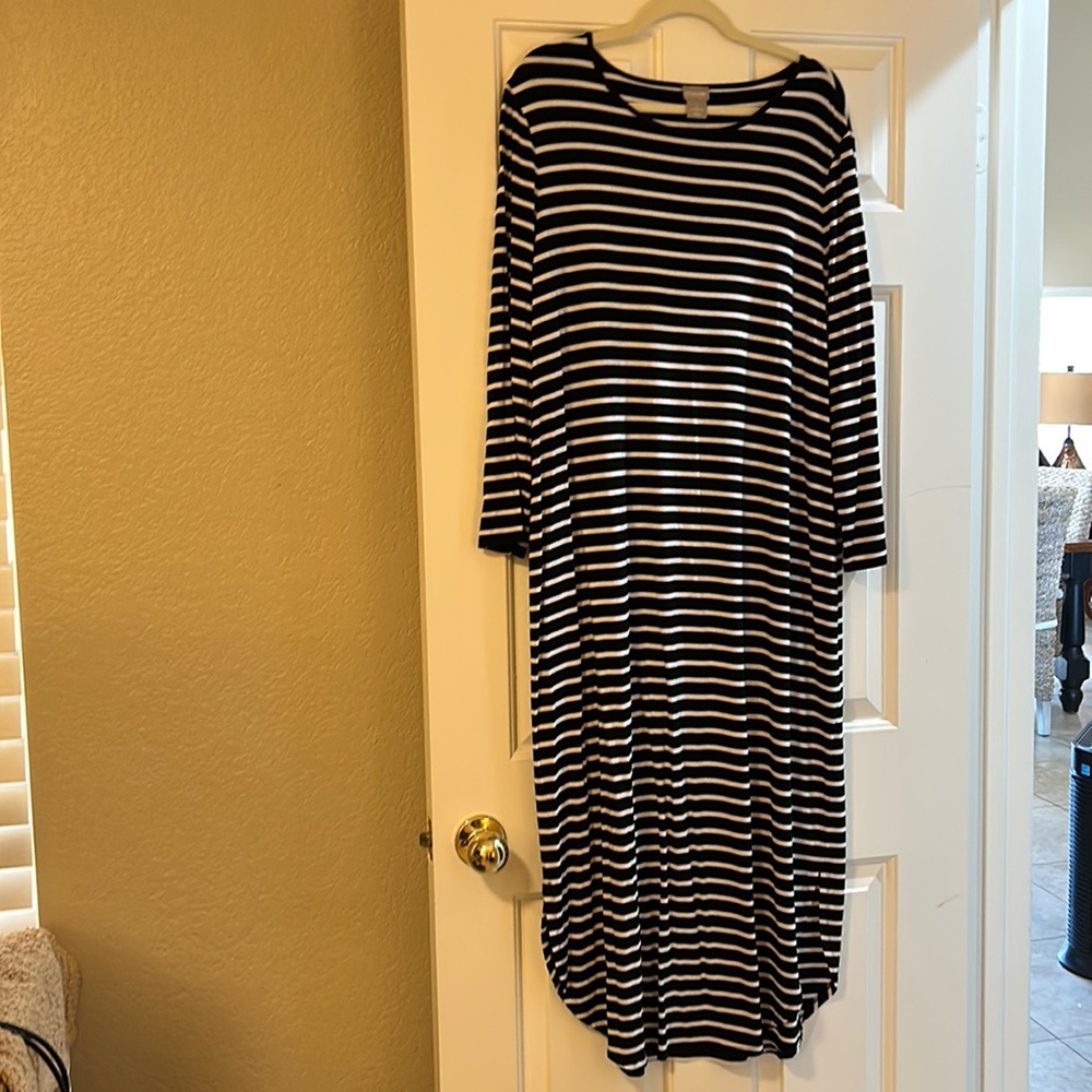 Chicos, black, and white maxi dress